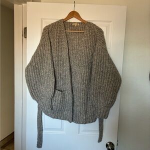 First Rite alpa cotton sweater coat in undyed ash size large